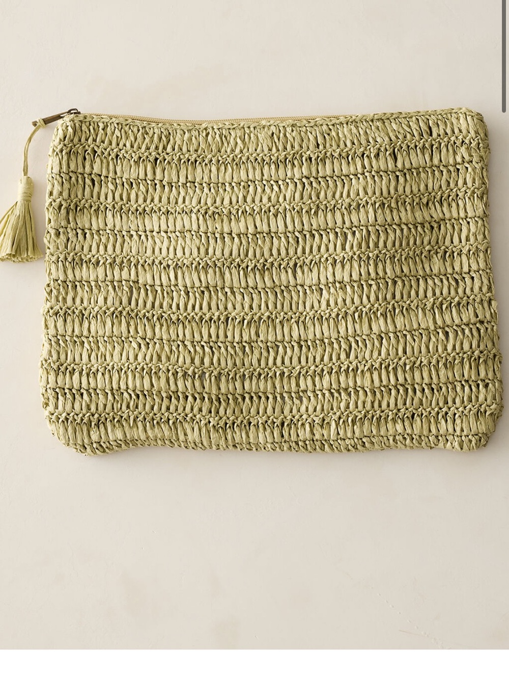 NWT Haven Well Within Straw Woven Clutch Bag - Sage